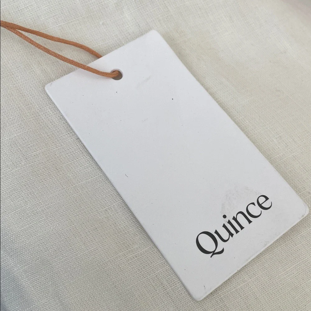 Quince European Linen Double Flange Duvet Cover Set Full Queen Ivory